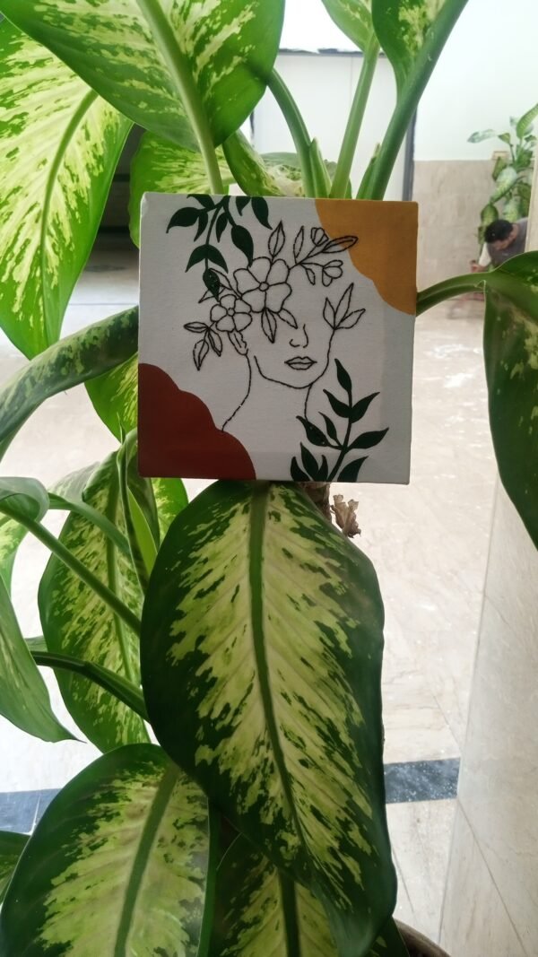 Hand embroidered canvas